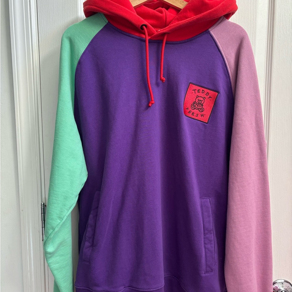 Teddy Fresh color block Hoodie 100%cotton